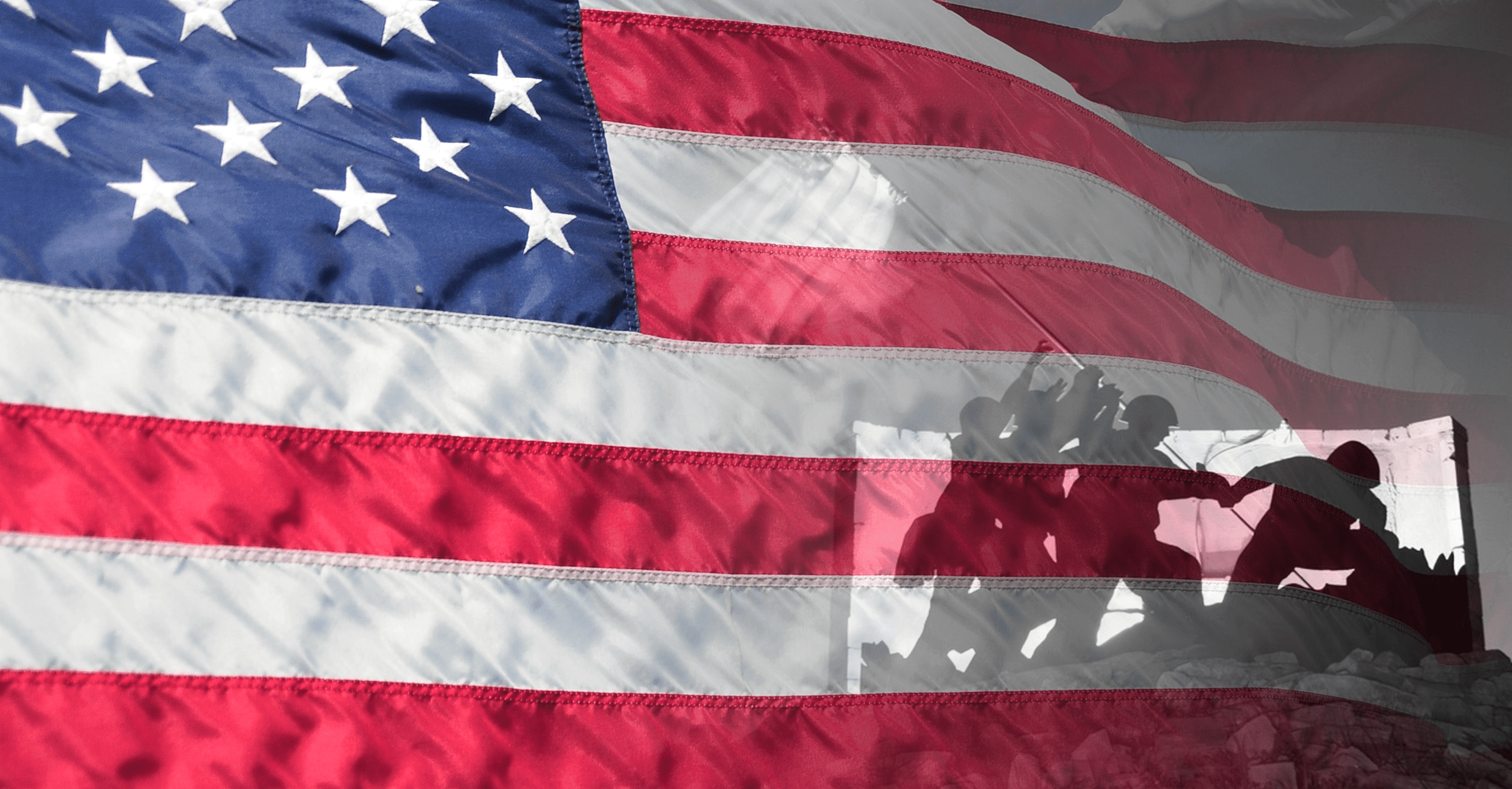 US flag with WaKeeney KS Iwo Jima memorial